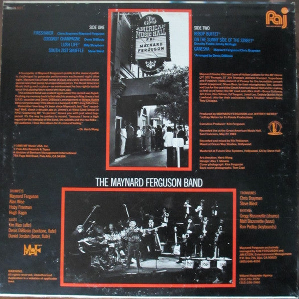 Maynard Ferguson : Live From San Francisco - From The Great American Music Hall (LP)