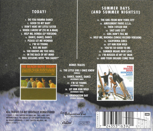 The Beach Boys : Today! / Summer Days (And Summer Nights!!) (HDCD, Comp, RE, RM, RP, Arv)