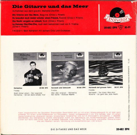 Freddy Quinn : Die Gitarre Und Das Meer (7", EP, Mono)