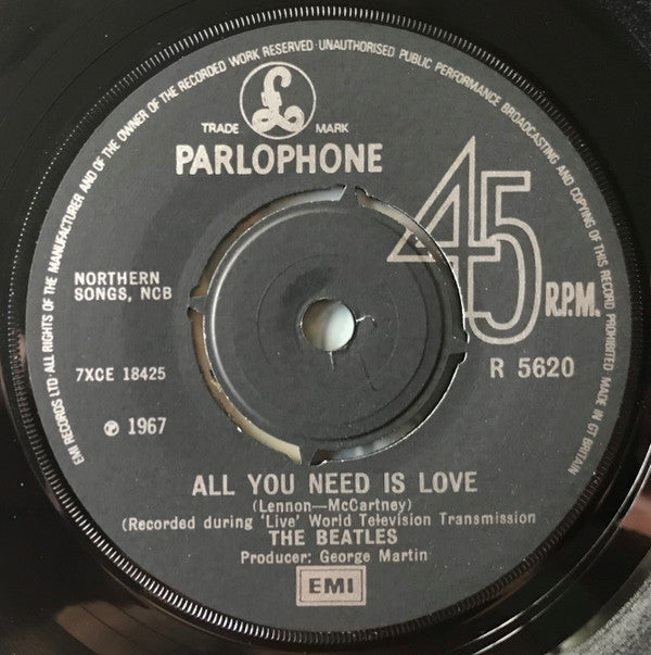The Beatles : All You Need Is Love c/w Baby, You're A Rich Man (7", Single, Mono, RE)