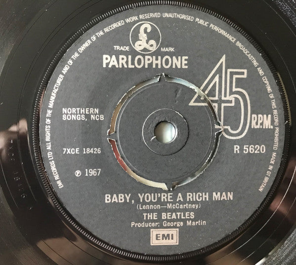 The Beatles : All You Need Is Love c/w Baby, You're A Rich Man (7", Single, Mono, RE)