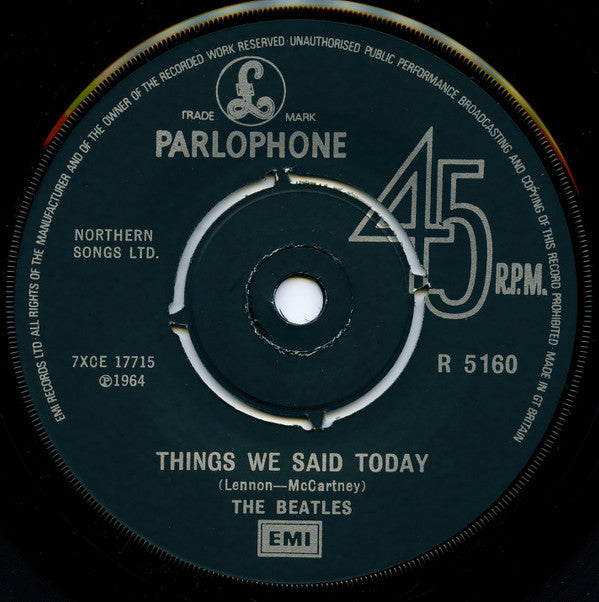 The Beatles : A Hard Day's Night c/w Things We Said Today (7", Single, RE)
