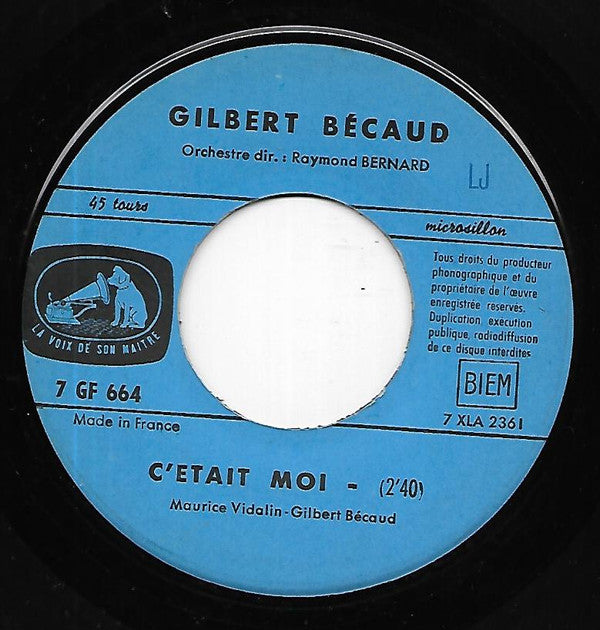 Gilbert Bécaud : Tete De Bois (7", Single, Jukebox)