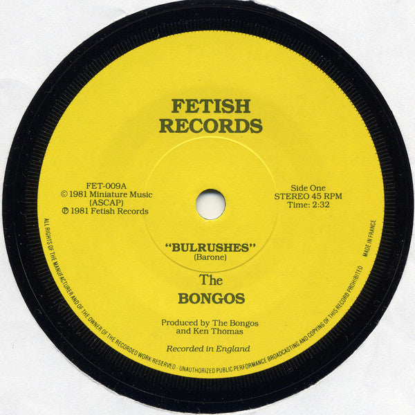 The Bongos : The Bulrushes (7", Single)