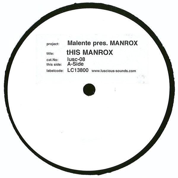 Malente Presents ManroX : tHIS MANROX (12", Promo, W/Lbl)