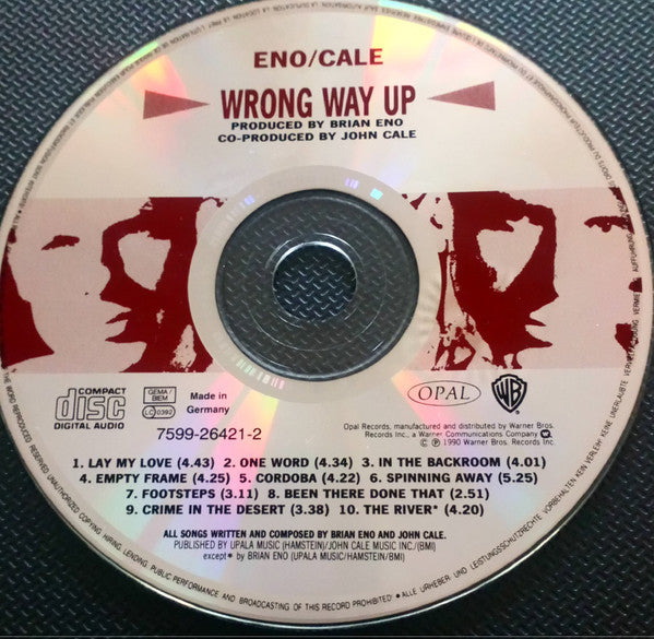 Brian Eno / John Cale : Wrong Way Up (CD, Album, RE)