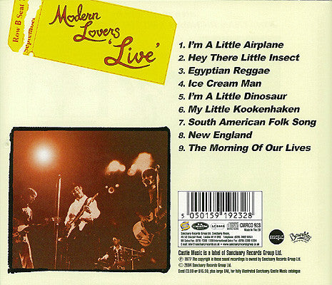Jonathan Richman & The Modern Lovers : Live (CD, Album, RE, RM)