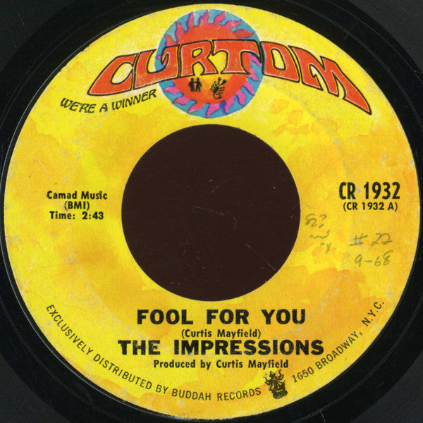 The Impressions : Fool For You (7", Single)