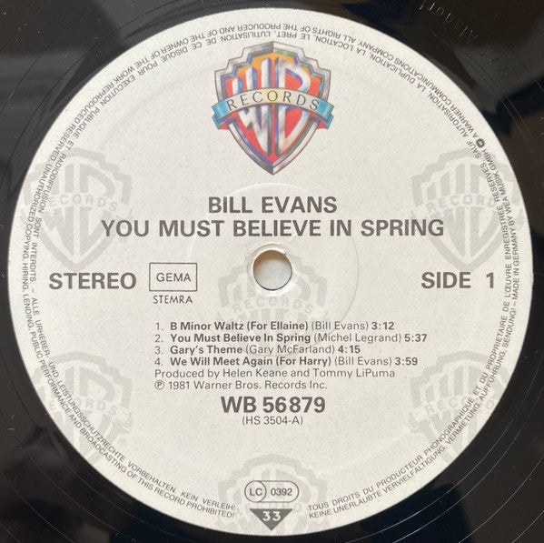 Bill Evans : You Must Believe In Spring (LP, Album)