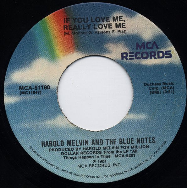 Harold Melvin And The Blue Notes : Hang On In There / If You Love Me, Really Love Me (7")