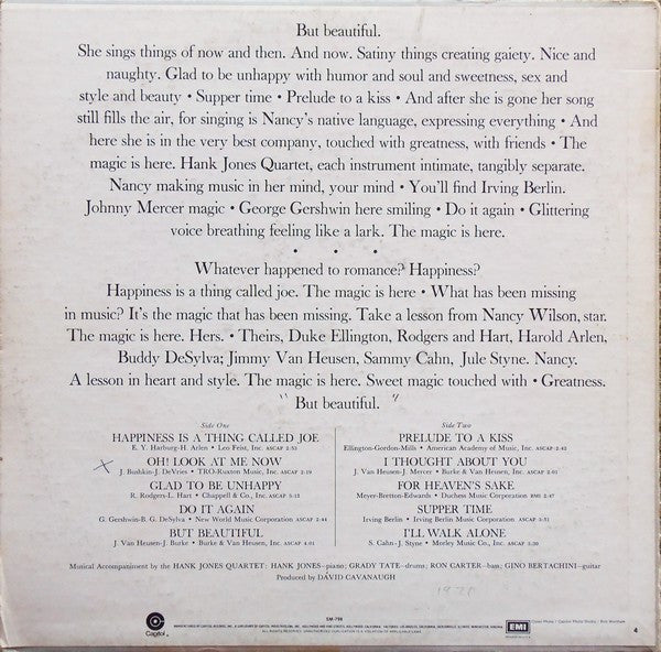 Nancy Wilson : But Beautiful (LP, Album, RE)