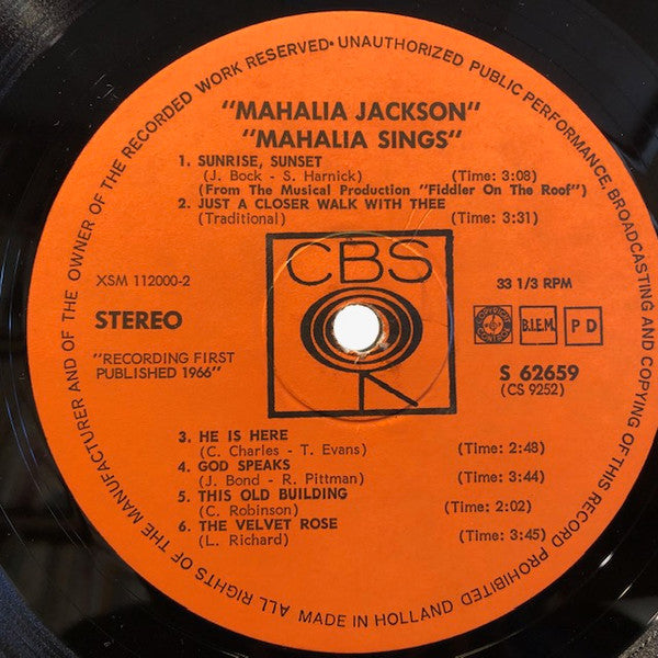 Mahalia Jackson : Mahalia Sings (LP)