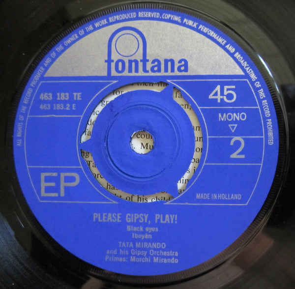 Tata Mirando And His Gipsy Orchestra : Please Gipsy, Play!  (7", EP, Mono)
