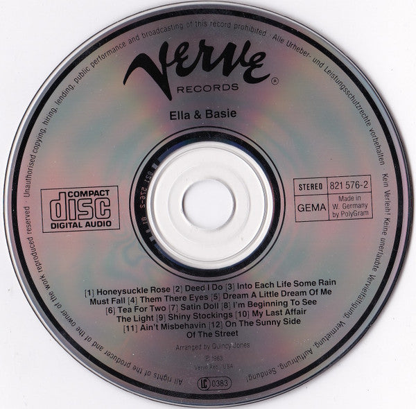 Ella Fitzgerald & Count Basie : On The Sunny Side Of The Street (CD, Album, RE)