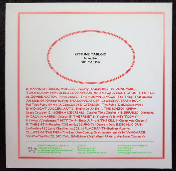 Digitalism : Kitsuné Tabloid (CD, Mixed, Promo)