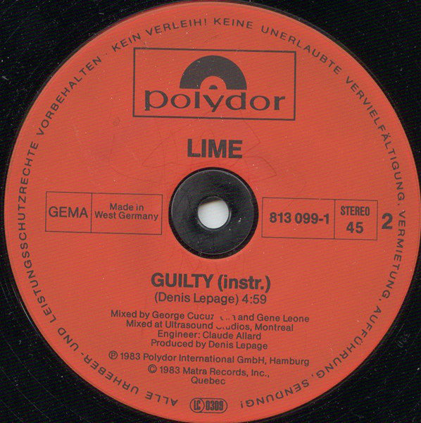 Lime (2) : Guilty (12", Maxi)