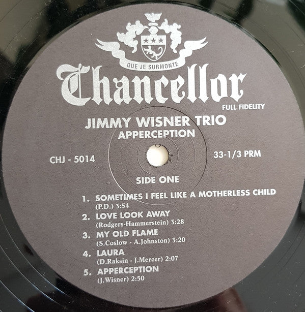 Jimmy Wisner Trio : Apersepshun (Apperception) (LP, Album, Mono, RE)