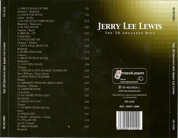 Jerry Lee Lewis : The 20 Greatest Hits (CD, Comp)