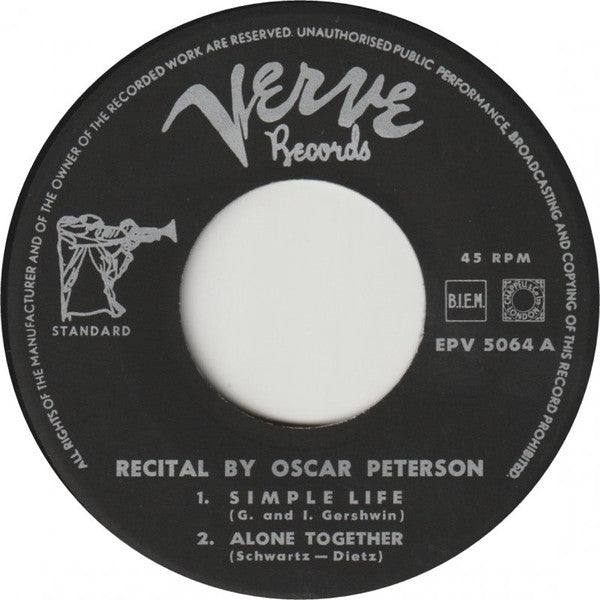 Oscar Peterson : Recital By Oscar Peterson (7", EP)