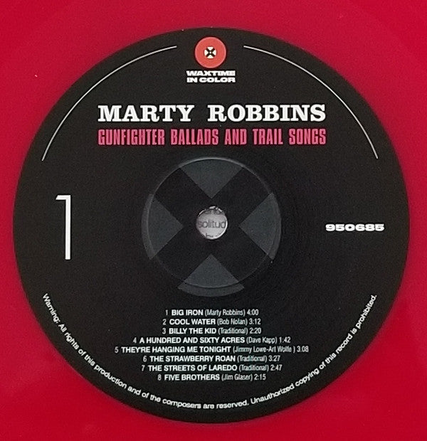Marty Robbins : Gunfighter Ballads And Trail Songs (LP, Ltd, RE, Red)