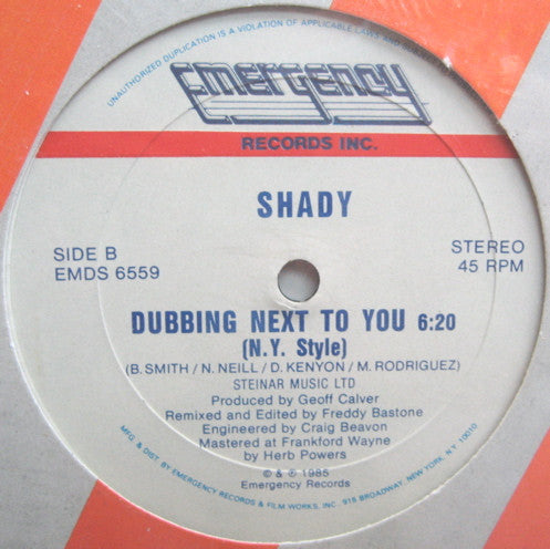 Shady Owens : Get Right Next To You (12")