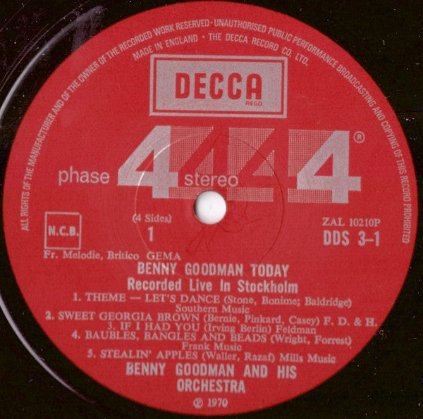 Benny Goodman And His Orchestra : Benny Goodman Today (2xLP, Gat)