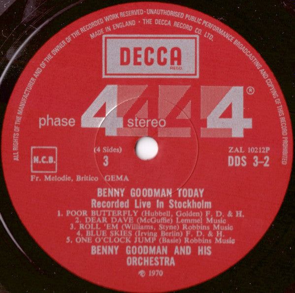 Benny Goodman And His Orchestra : Benny Goodman Today (2xLP, Gat)