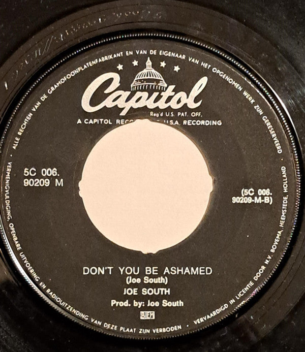 Joe South : Leanin' On You / Don't You Be Ashamed (7", Single)