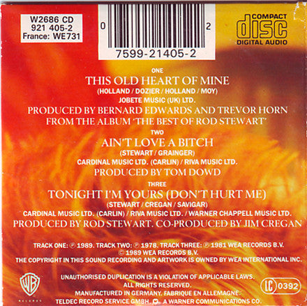 Rod Stewart Featuring Ronald Isley : This Old Heart Of Mine (CD, Mini)