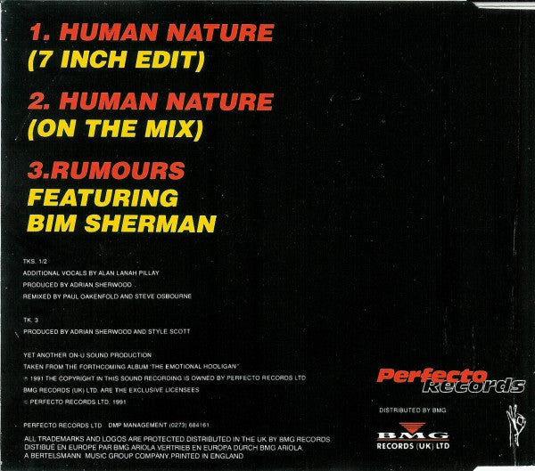 Gary Clail & On-U Sound System : Human Nature (CD, Single)