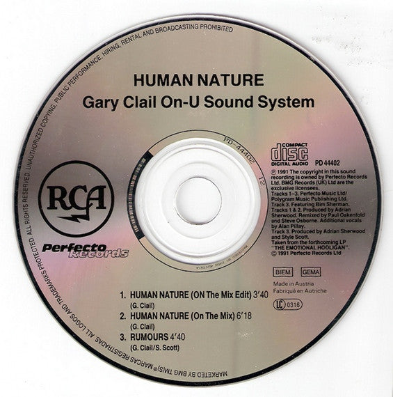 Gary Clail & On-U Sound System : Human Nature (CD, Single)