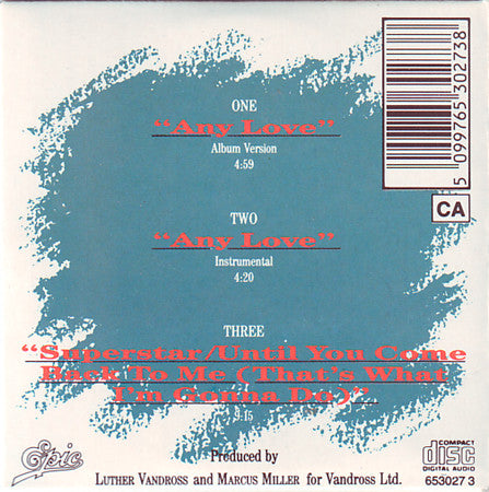 Luther Vandross : Any Love (CD, Mini)