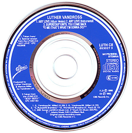 Luther Vandross : Any Love (CD, Mini)