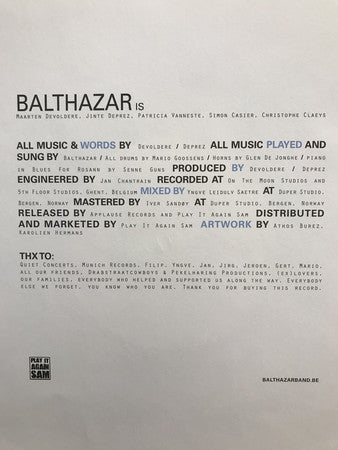 Balthazar (6) : Applause (LP, Album, RE, RP)