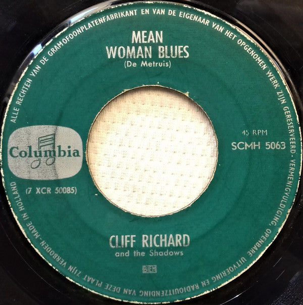 Cliff Richard & The Shadows : Ready Teddy / Mean Woman Blues (7", Single, Mono, Gre)
