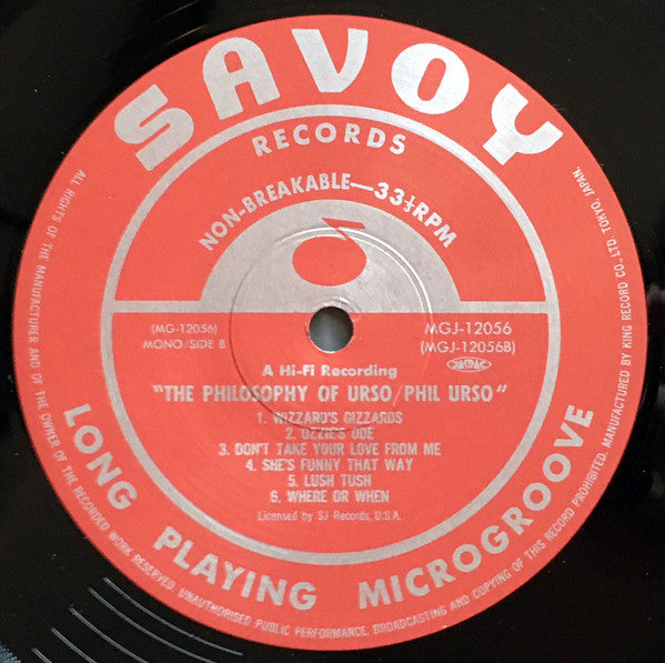 Phil Urso : The Philosophy Of Urso  (LP, Album, Mono, RE)