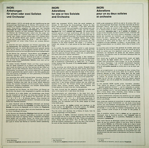 Karlheinz Stockhausen : Inori / Formel (2xLP)
