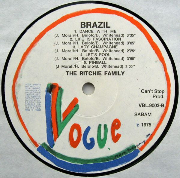 The Ritchie Family : Brazil (LP, Album, P/Mixed)
