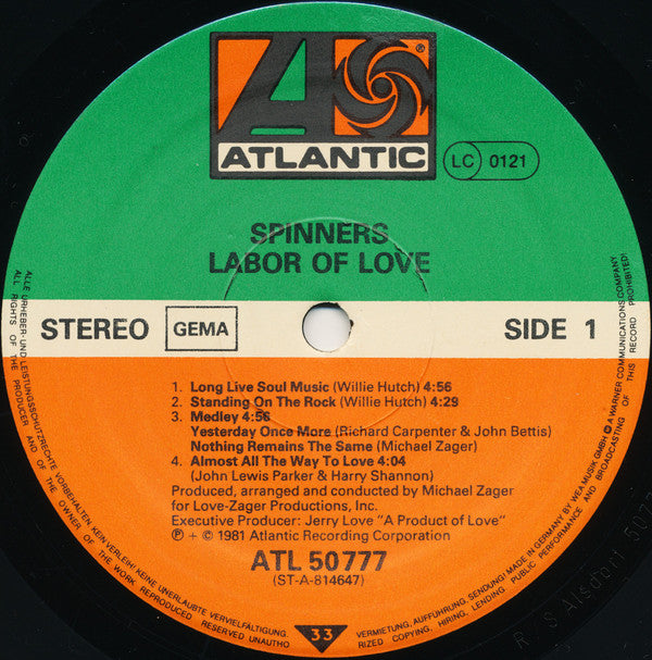 Spinners : Labor Of Love (LP, Album)