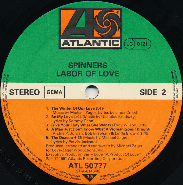 Spinners : Labor Of Love (LP, Album)