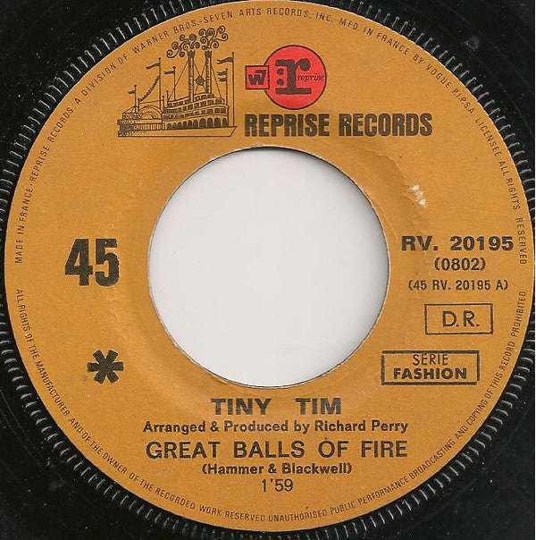 Tiny Tim : Great Balls Of Fire (7", Single)