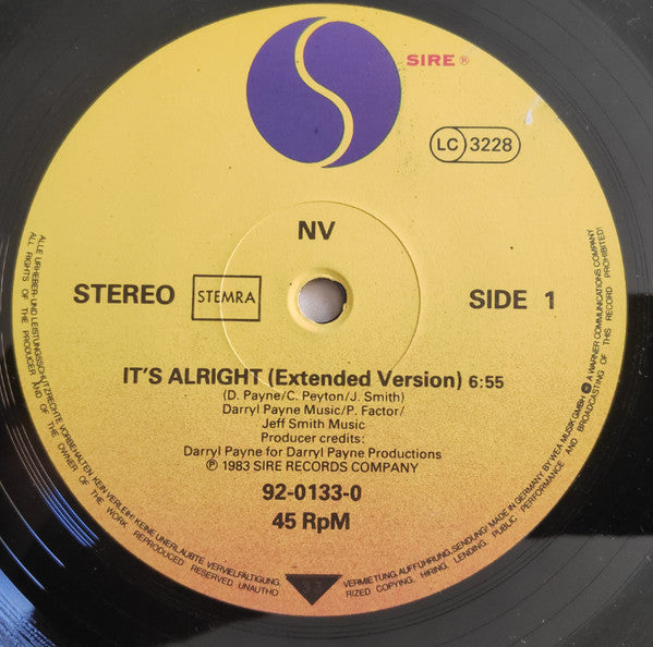 NV : It's Alright (12", Maxi)