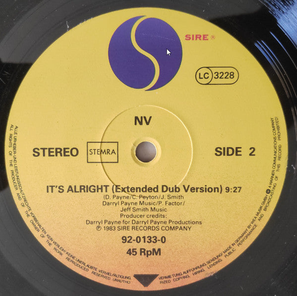 NV : It's Alright (12", Maxi)