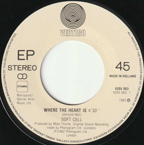 Soft Cell : Where The Heart Is (7", EP, Single)