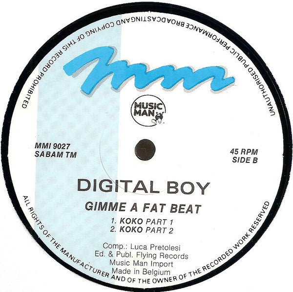 Digital Boy : Gimme A Fat Beat (Remix) (12")