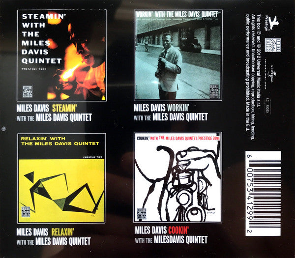 The Miles Davis Quintet : Steamin' Workin' Relaxin' Cookin' With The Miles Davis Quintet (4xCD, Album, RE, RM + Box, Comp)