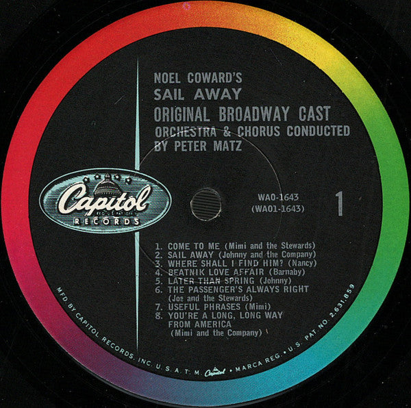 Noël Coward - Elaine Stritch : Sail Away  (Original Broadway Cast) (LP, Album, Mono, Gat)