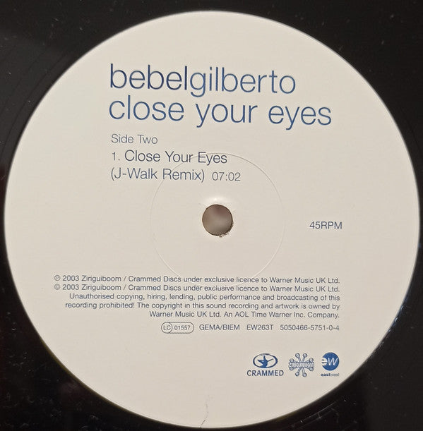 Bebel Gilberto : Close Your Eyes (12", Single)