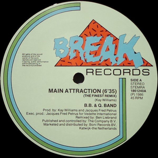The Brooklyn, Bronx & Queens Band : Main Attraction (The Finest Remix) (12")
