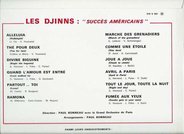 Les Djinns : Succès Américains (LP, Album, Mono)